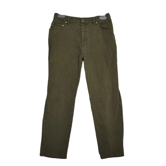 Ralph Lauren Jeans Co Women's 10P Olive Green Straight Leg Stretch Denim 28x27" - Picture 1 of 6